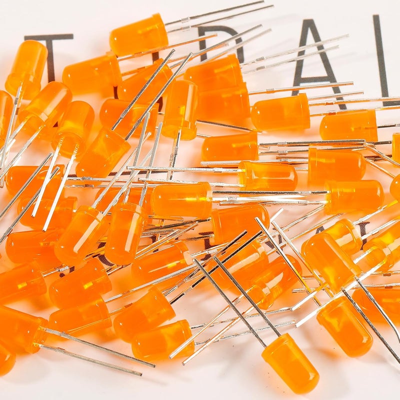Juasky 150pcs 5mm LED Diode Lights,Light Emitting Diodes,Orange LED for Science Experiment DIY Projects - Image 4